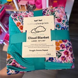 Little Sleepies Sweet Pea Floral Large Cloud Blanket NWT Limited Edition